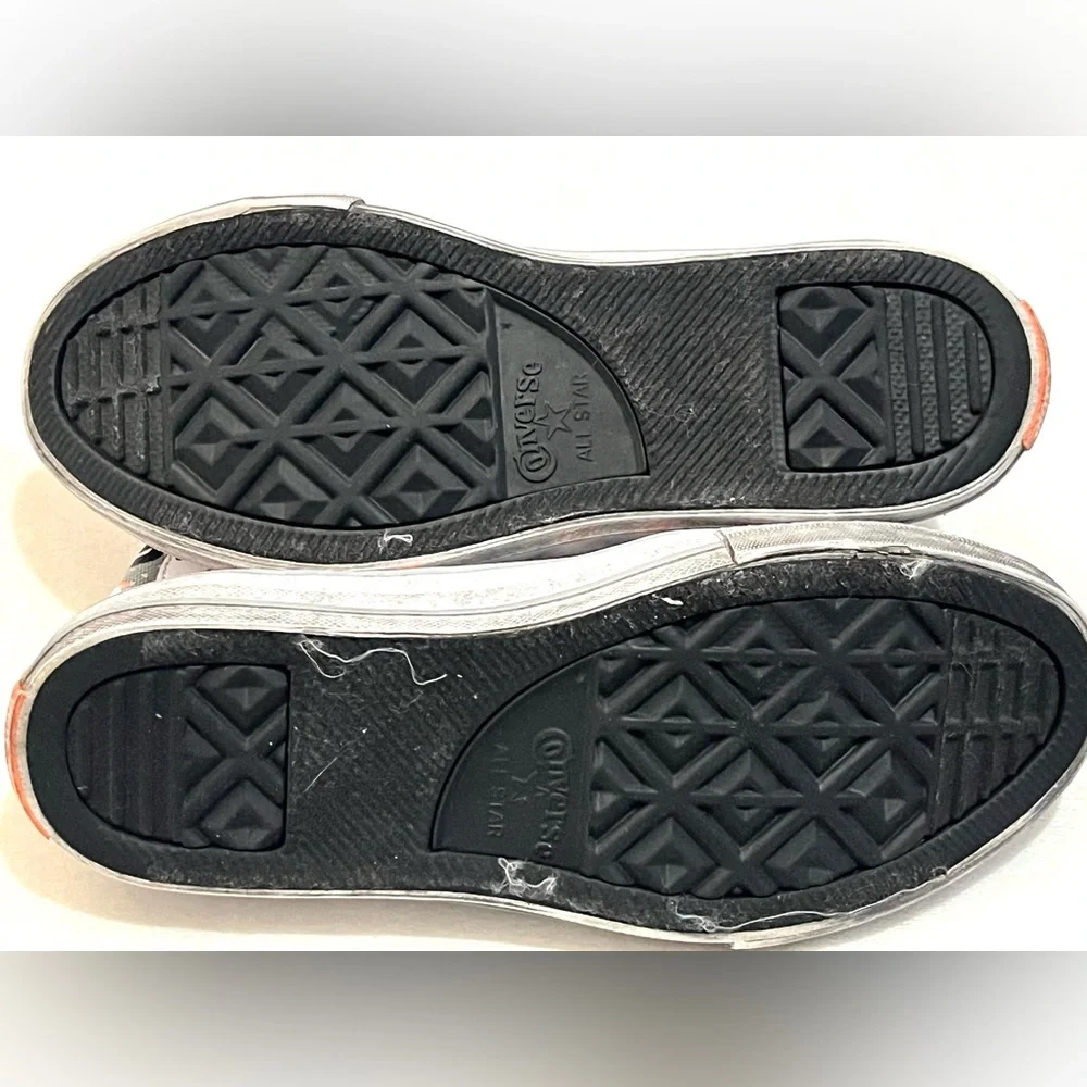 Converse Kids High-Top Sneakers Black, White, and Orange Penguin Tundra Print